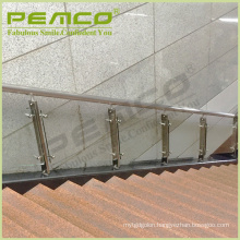 PEMCO Adjustable customized removable High end stair 304 stainless steel glass stair railing